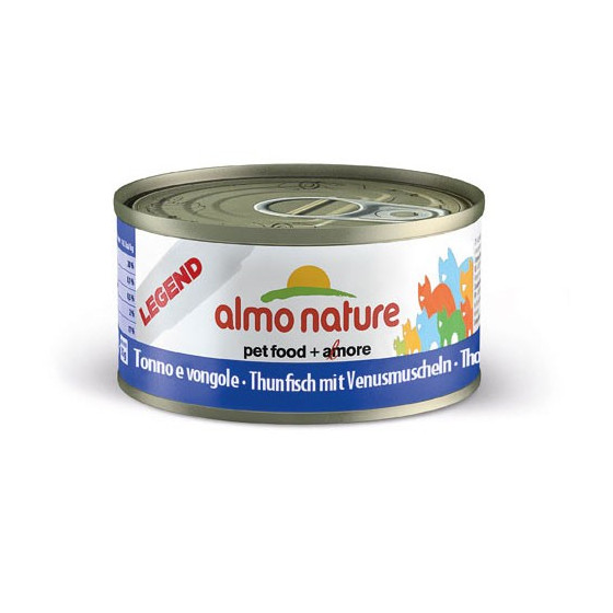 Nourriture pour chat Almo en boite de 70gr au thon et coques.