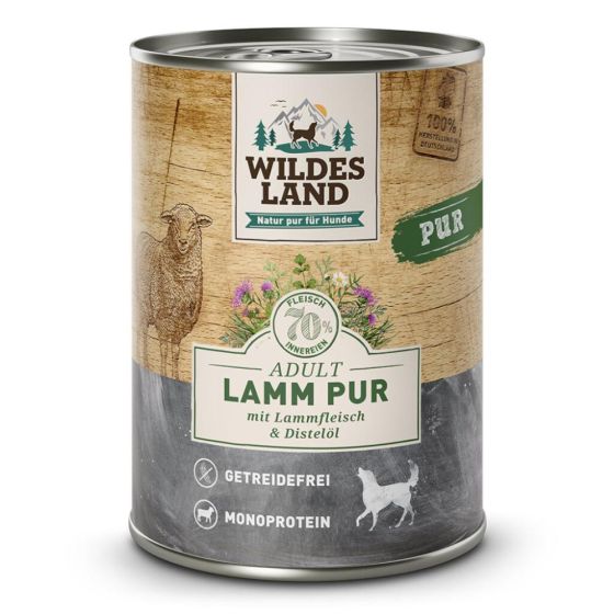 Wildes Land Adult Box PURE Lamb Safflower Oil 6x400g