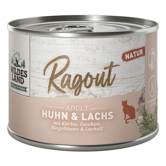 Wildes Land Fel Adult Ragout Poulet & Saumon 6x 180g