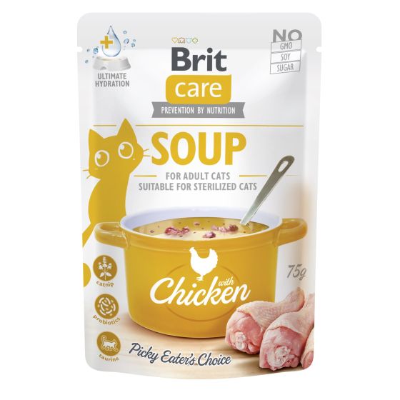 Brit Care Cat Feline Adult Soup with Chicken 15x75gr