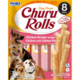 Inaba Dog Churu Rolls Poulet Saumon 8x12gr