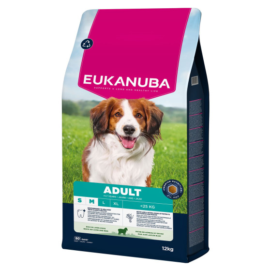 Eukanuba dog adulte Small&Medium Lamb&Rice 12kg
