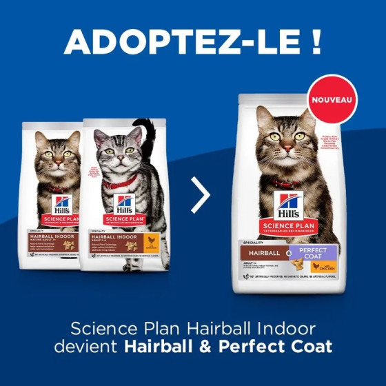 ‌‌Hill's feline adulte Hairball & Perfect Coat 7kg