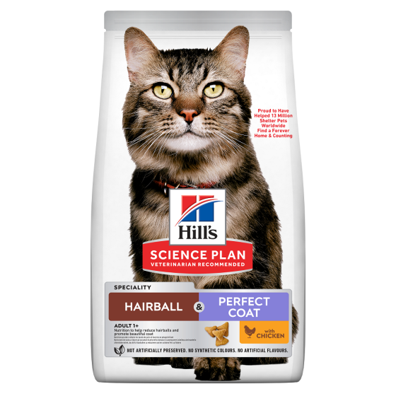 Hill's Feline Adult Hairball & Perfect Coat 7kg