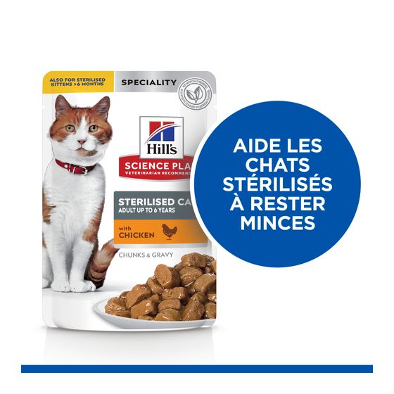 Hill's Feline Sterilized Chicken Bag 12x85gr