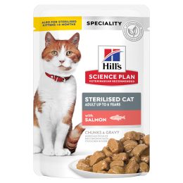 Hill's Feline Sachet Sterilized Salmon 12x85gr