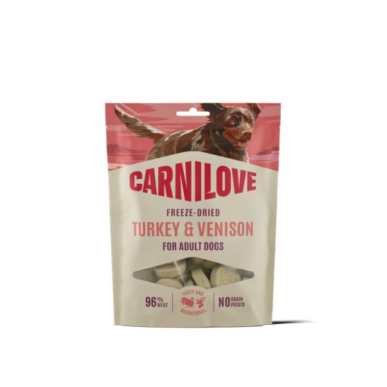 Carnilove Dog Treat Freeze Dried Turkey Venison 60gr