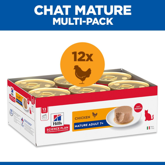 Hill's Feline Mousse Mature Senior Tins, 12 x 85g