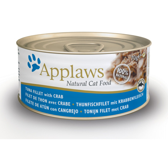 Applaws canned cat food with tuna and crab 70gr
