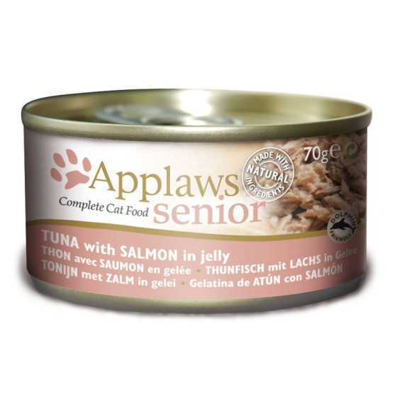 Canned aged cat food Applaws tuna and salmon 70gr