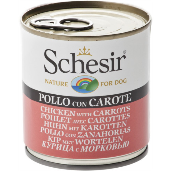 Schesir Dog Food – Chicken and Carrot, 285g tin