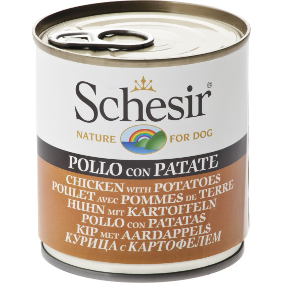 Schesir Dog Food, Chicken and Potato, 285g tin
