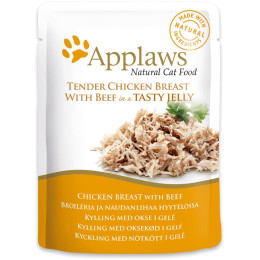 applaws cat food with chicken and beef in a 70gr bag
