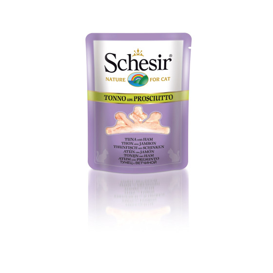 Schesir Cat Sachet 20x70g (Bouillon), Thon avec jambon Schesir Cat Sachet 20x70g (Bouillon), Thon avec jambon