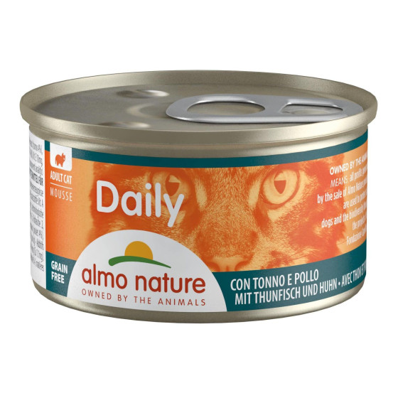 Food for cats almo in-a-box 85gr foam tuna and chicken