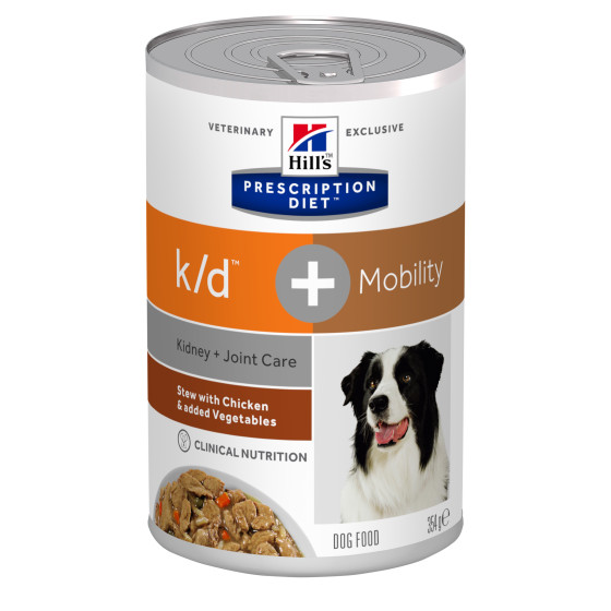 Prescription Diet™ k/d™+Mobility Canine Box Stewed Chicken vegetables 12x354gr