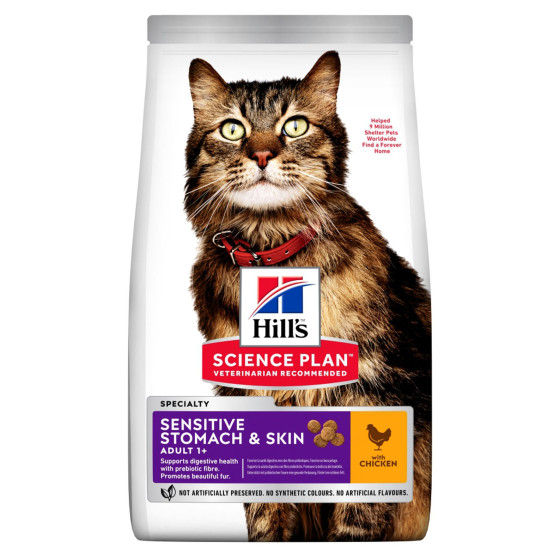 Hill's feline adulte sensitive stomach & skin 7kg