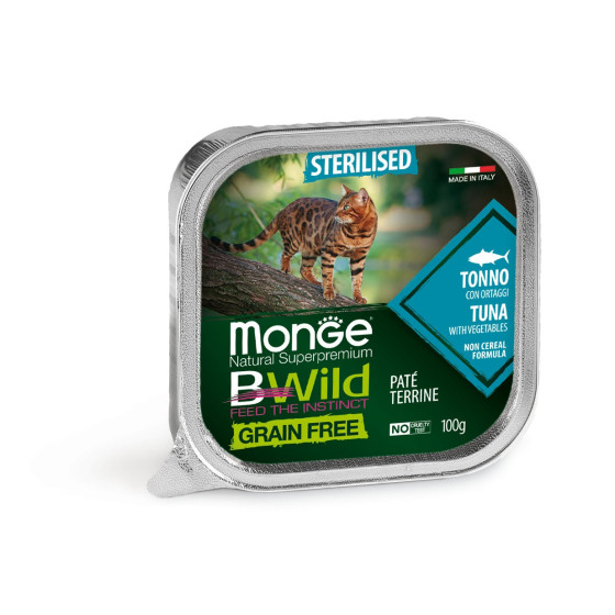 Monge Cat Bwild GF Sterilised Tuna 32x100g