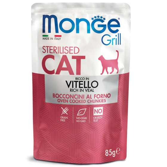 Monge Grill Cat Sterilised Veal 28x85g