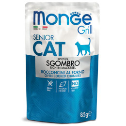 Monge Grill Cat Senior Mackerel 28x85g