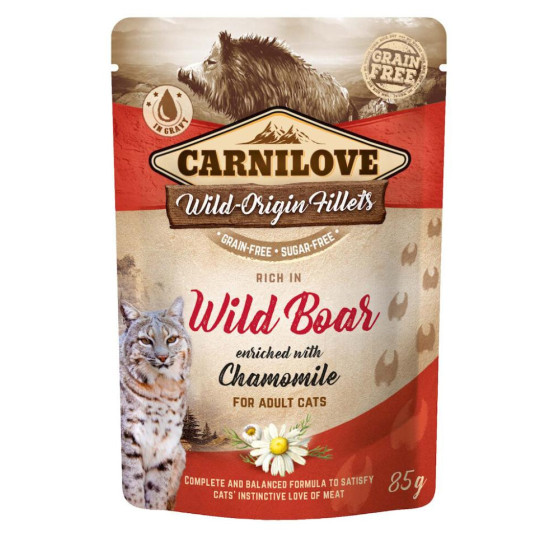 Carnilove Fel Adult Wild Boar & Chamomile Sachet 24x85gr (On order)