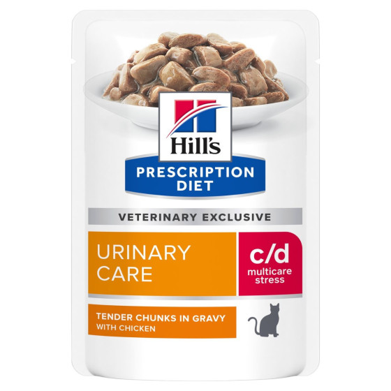Prescription Diet™ Feline c/d™ Urinary Stress Poulet sachet 12x85gr
