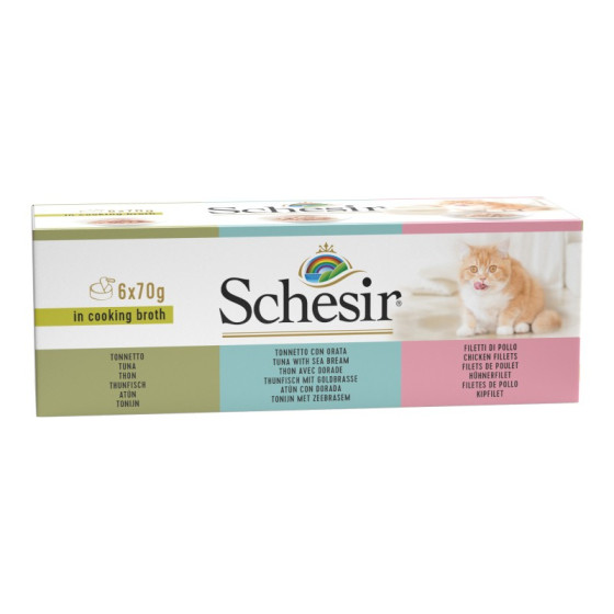 Schesir Cat Multi Broth 6x70gr