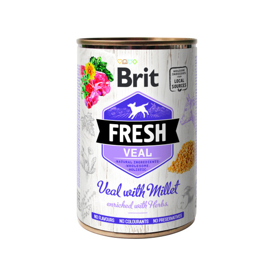 Brit Fresh Dog Boite Veau avec Millet  6x400gr